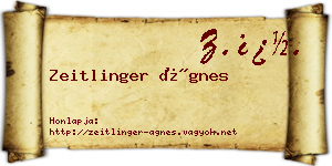 Zeitlinger Ágnes névjegykártya